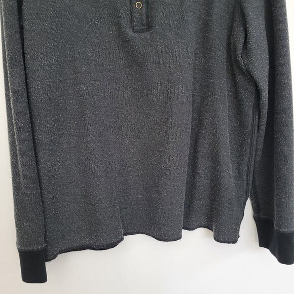UnTuckIt Shrock Henley Shirt Casual Gray Snap Close Long Sleeve Men Medium - Picture 4 of 11